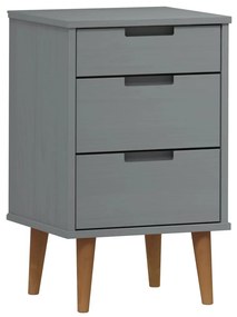 vidaXL Κομοδίνο MOLDE Γκρι 40x35x65 εκ. από Μασίφ Ξύλο Πεύκου