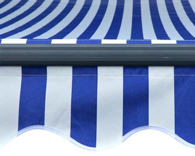 vidaXL Τέντα Συρόμενη Χειροκίνητη με LED Μπλε/Λευκό 300 x 250 εκ.