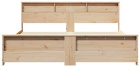 vidaXL Σκελετός Κρεβατιού Καφέ 180 x 200 cm Μασίφ ξύλο πεύκου