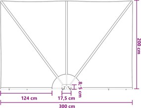 vidaXL Balcony Privacy Screen Ορθογώνιος 200 x 300 cm Πολυεστέρας Καφέ