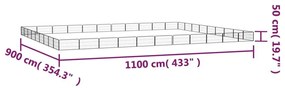 Παρκοκρέβατο Σκύλου 40 Πάνελ Μαύρο 100x50εκ Ατσάλι Βαφή Πούδρας - Μαύρο