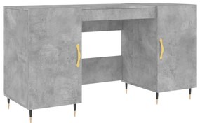 vidaXL Γραφείο Γκρι Σκυροδέματος 140 x 50 x 75 εκ. από Επεξεργ. Ξύλο