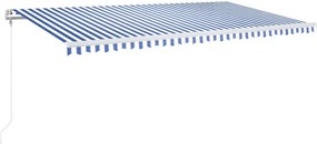 vidaXL Τέντα Συρόμενη Αυτόματη Μπλε / Λευκό 600x350 εκ.