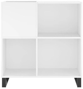 Έπιπλο Δίσκων Λευκό 84,5 x 38 x 89 εκ. από Επεξεργασμένο Ξύλο - Λευκό