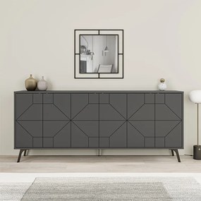 Μπουφές Dune Megapap χρώμα ανθρακί 184x35x77,4εκ.