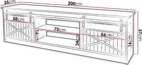 Έπιπλο τηλεόρασης Granero-Leuko - 200.00Χ35.00Χ57.00cm