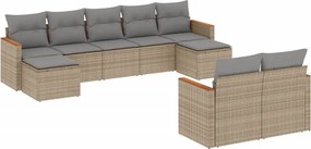 vidaXL Patio Sofa Set 9-θέσια Μικτό μπεζ