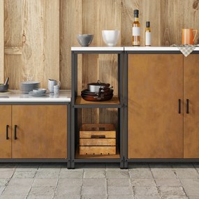 vidaXL Ράφι Αποθήκευσης Κουζίνας με ράφι Σκ rusty 60 x 50 x 92 εκ.