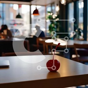 Intra Συλλεκτικό Ξύλινο Παζλ Plywood  4mm - Κεράσι στο τραπέζι σε ένα περιβάλλον καφέ Σε Ξύλινο Κουτί - Διαστάσεις Puzzle: 10x10 cm – 25 κομμάτια