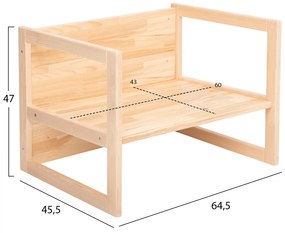 ΠΑΙΔΙΚΟ ΞΥΛΙΝΟ ΠΑΓΚΑΚΙ-ΤΡΑΠΕΖΙ MIKO HM9289 ΦΥΣΙΚΟ 64,5x45,x47Y εκ. - 0533776 - HM9289
