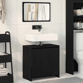 vidaXL Ντουλάπι Μπάνιου Μαύρη Οξυά 60 x 33 x 60 εκ Επεξεργασμένο ξύλο