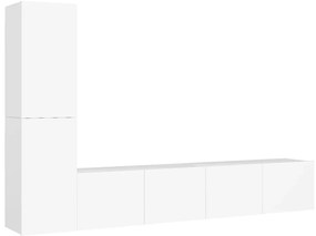 vidaXL Έπιπλο Τηλεόρασης 4 Τεμαχίων Λευκό από Επεξ. Ξύλο