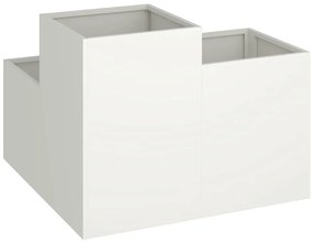 vidaXL Γλάστρα Κήπου Λευκό 80 x 80 x 60 εκ. Ατσάλι