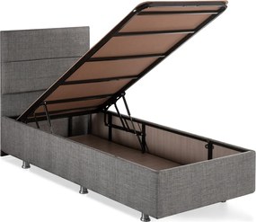 Single Mattress, Base &amp; Headboard Silver - Grey (100 x 200) Grey