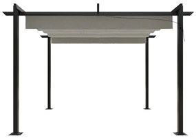 vidaXL Κιόσκι Κήπου με Πτυσσόμενη Οροφή Κρεμ 3 x 3 μ.