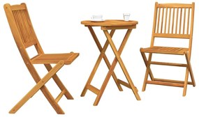 vidaXL Σετ Μπιστρό Κήπου 3 pcs Καφέ Στερεό Ξύλο Ακακίας