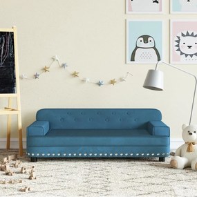 Καναπές Παιδικός Μπλε 90 x 53 x 30 εκ. από Βελούδο - Μπλε