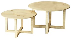 Τραπέζι σαλονιού Darko pakoworld σετ 2 τεμαχίων φυσικό ξύλο Model: 197-000250