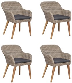 vidaXL Σετ Τραπεζαρίας Κήπου 5 Τεμαχίων Καφέ