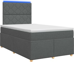 vidaXL Κρεβάτι box spring με στρώμα Σκούρο Γκρι 120 x 200 cm Ύφασμα