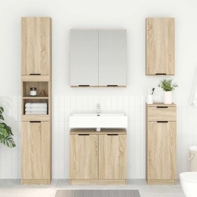vidaXL Ντουλάπι Μπάνιου με αποθήκευση Δρύς Sonoma 64,5 x 33,5 x 59 εκ.