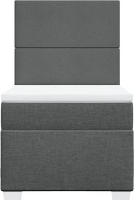 vidaXL Κρεβάτι Boxspring με Στρώμα Σκούρο Γκρι 80x200 εκ. Υφασμάτινο