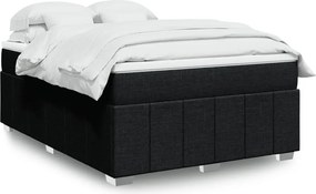 vidaXL Κρεβάτι Boxspring με Στρώμα Μαύρο 140x200 εκ. Υφασμάτινο