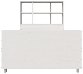 vidaXL Κρεβάτι Βιβλιοθήκη Χωρίς Στρώμα Λευκό 90x200 εκ Μασίφ Πεύκο