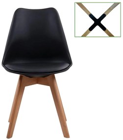 Καρέκλα Martin ΕΜ136,20 Black 49x54x82cm Σετ 4τμχ Ξύλο,Πολυπροπυλένιο