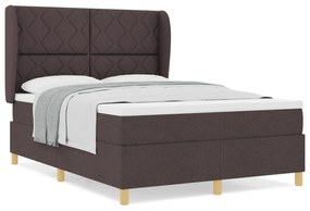 vidaXL Κρεβάτι με Στρώμα Στρώμα Καφέ 140x190 εκ. Υφάσματος