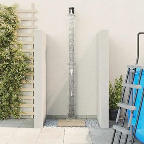 vidaXL Υπαίθριο Ηλιακό Ντους Μαύρο 217 εκ. PVC, αλουμίνιο