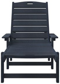 vidaXL Ξαπλώστρα Ναυτικό μπλε 53x162x98.5 εκ. HDPE