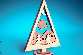 Σετ των 2 Intra απο ξύλο plywood 3mm-4mm πάχος - Χριστουγεννιάτικο Δέντρο Κόψιμο με Λέιζερ Δίασταση 15x15 cm INTRAFABR-75889699