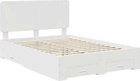 vidaXL Σκελετός Κρεβατιού Λευκό 150 x 200 cm Επεξεργασμένο ξύλο
