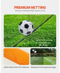 VEVOR 12x6 ft Portable Soccer Goal Kids Soccer Net Carry Bag Backyard Training