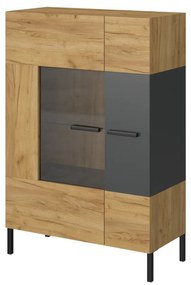 Βιτρίνα Santes Χρυσό Δρυς-Γραφίτης 90x42x134.50cm