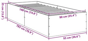 ΠΛΑΙΣΙΟ ΚΡΕΒΑΤΙΟΥ ΛΕΥΚΟ 90 X 190 ΕΚ. ΑΠΟ ΕΠΕΞΕΡΓΑΣΜΕΝΟ ΞΥΛΟ 3281063