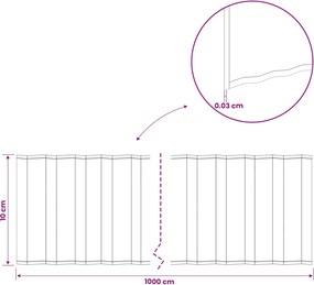 vidaxl Περίγραμμα γκαζόν 10 μ x 10 εκ Γαλβανισμένος Χάλυβας Ασημί