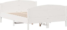 vidaXL Σκελετός Κρεβ. Χωρίς Στρώμα Λευκό 160x200 εκ Μασίφ Πεύκο