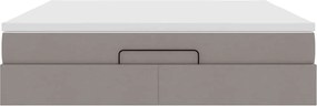 vidaXL Οθωμανικό κρεβάτι με στρώμα Taupe 180x200cm ύφασμα