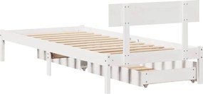 vidaXL Σκελετός Κρεβ. Χωρίς Στρώμα Λευκό 90x190 εκ Μασίφ Πεύκο