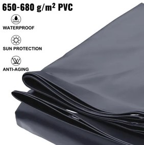 VEVOR Pool Safety Cover, 13x23 ft In-ground Pool Cover, Charcoal PVC Pool Covers, Rectangular Safety Pool Cover Winter Pool Cover Solid Safety Pool Cover for Swimming Pool Winter Protection Cover