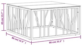 vidaXL Τραπέζι Σαλονιού 80x80x40 εκ. από Ανοξείδωτο Ατσάλι και Γυαλί