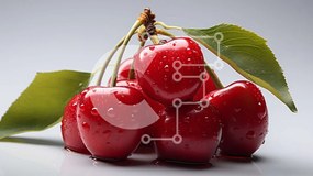 Σετ των 2 Intra Συλλεκτικό Ξύλινο Παζλ Plywood  4mm - Όμορφη εικόνα με κόκκινα κεράσια σε λευκό φόντο Σε Ξύλινο Κουτί - Διαστάσεις: 10x10 cm – 25 κομμάτια