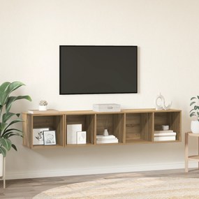vidaXL 2 pcs artisan δρυς 37 x 37 x 142.5 εκ Επεξεργασμένο ξύλο