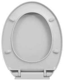 vidaXL Κάλυμμα Λεκάνης με Soft Close &amp;amp; Quick Release Οβάλ Ανοιχτό Γκρι