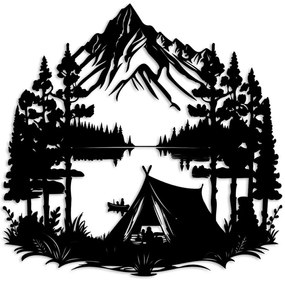 Διακοσμητικό Τοίχου Weekend 891TNL3733 62x59cm Black Wallity Μέταλλο