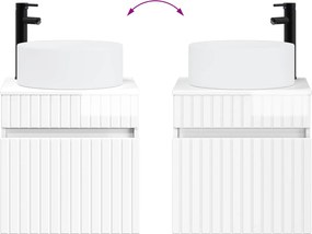 vidaXL Επιτοίχιος νιπτήρας βανίλιας Γυαλιστερό Λευκό