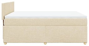 vidaXL Κρεβάτι Boxspring με Στρώμα Κρεμ 160x200 εκ. Υφασμάτινο