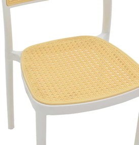 Καρέκλα Westley pakoworld pp φυσικό-λευκό  55x47x81εκ